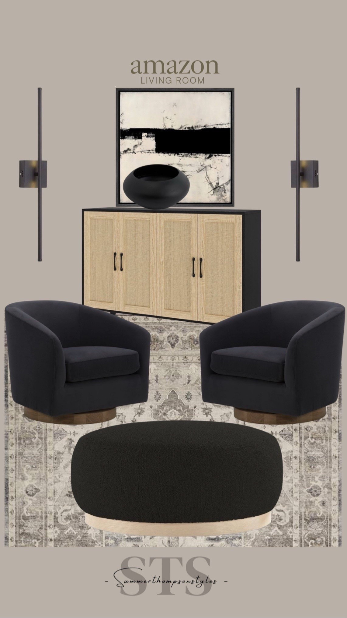 Amazon living room finds that bring modern home decor to life! From a sleek storage cabinet and cozy accent chair to a sculptural ottoman and statement light fixture, each piece adds style and function. The ceramic vase, abstract artwork, and textured wall art layer in personality, while the neutral area rug grounds the space with warmth. Just what you need for creating a curated, designer-inspired living room on a budget.



#amazonhome #amazonlivingroom #modernhomedecor #affordableluxury #interiorstyling #neutraldecor #livingroominspo #amazonfurniturefinds #budgetfriendlydecor #statementlighting #wallartideas #rugstyling #vasedecor #homemakeover #amazonfavorites


#summerthompsonstyles


#LTKHome #LTKU #LTKdayinmylife