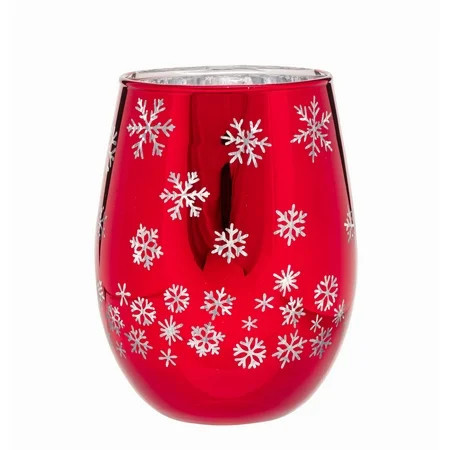 Holiday Time Two Tone Stemless Wine Snowflake 17.5 OZ | Walmart (US)