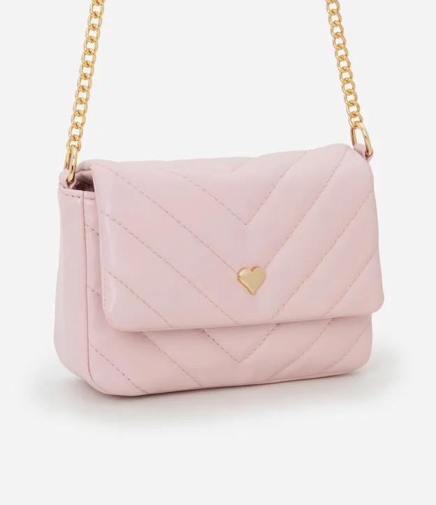 Bolsa Transversal Infantil em PU com Textura Matelasse - Tam U Rosa | Renner (BR)