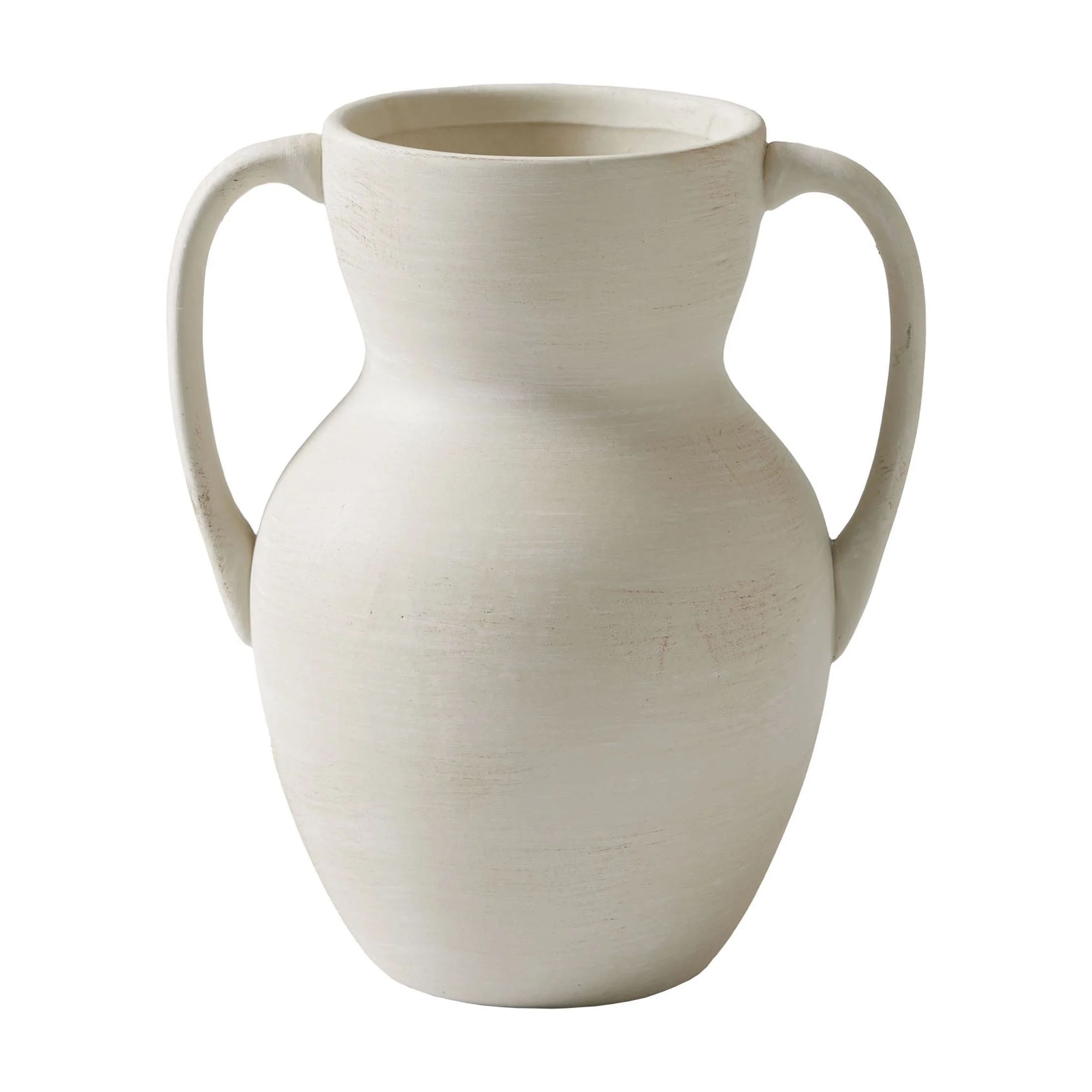 Better Homes & Gardens 8.75" Ceramic Handled Distressed Vase, Taupe | Walmart (US)