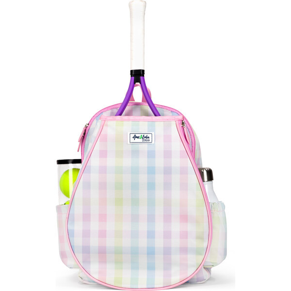 Little Love Tennis Backpack, Rainbow Gingham | Maisonette