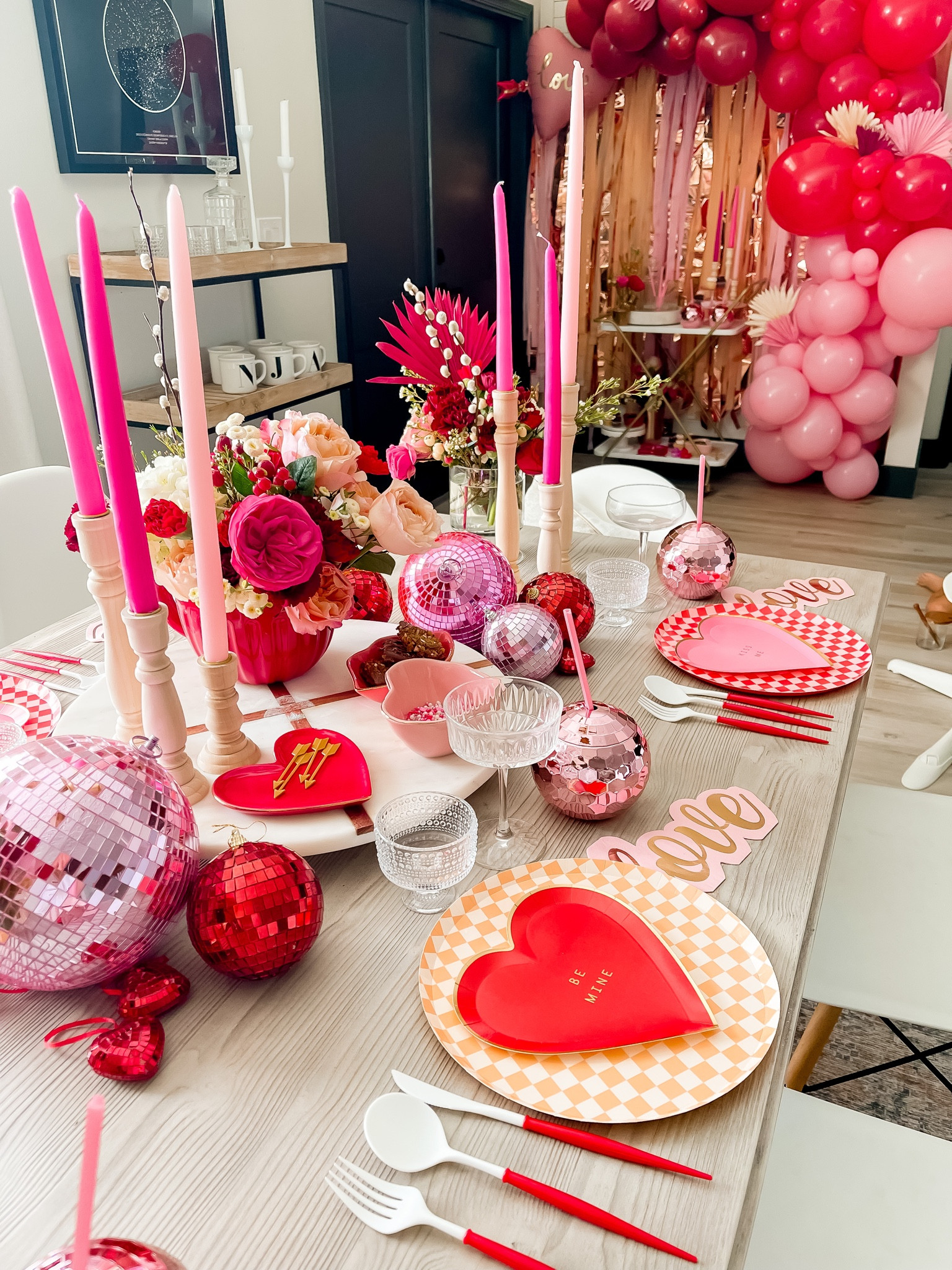 Valentines Galentine’s day party decor #holiday #party #partydecor #valentinesdayparty #galentinesday #hearts #disco #discoball #candles #tableware #tablesetting #amazon #amazonfinds #etsy #partygoods #tablescape #girlsday #girlyparty #holidayparty #partytheme #partyideas #coupeglasses #barware #glassware #cutlery

#LTKHoliday #LTKhome #LTKparties