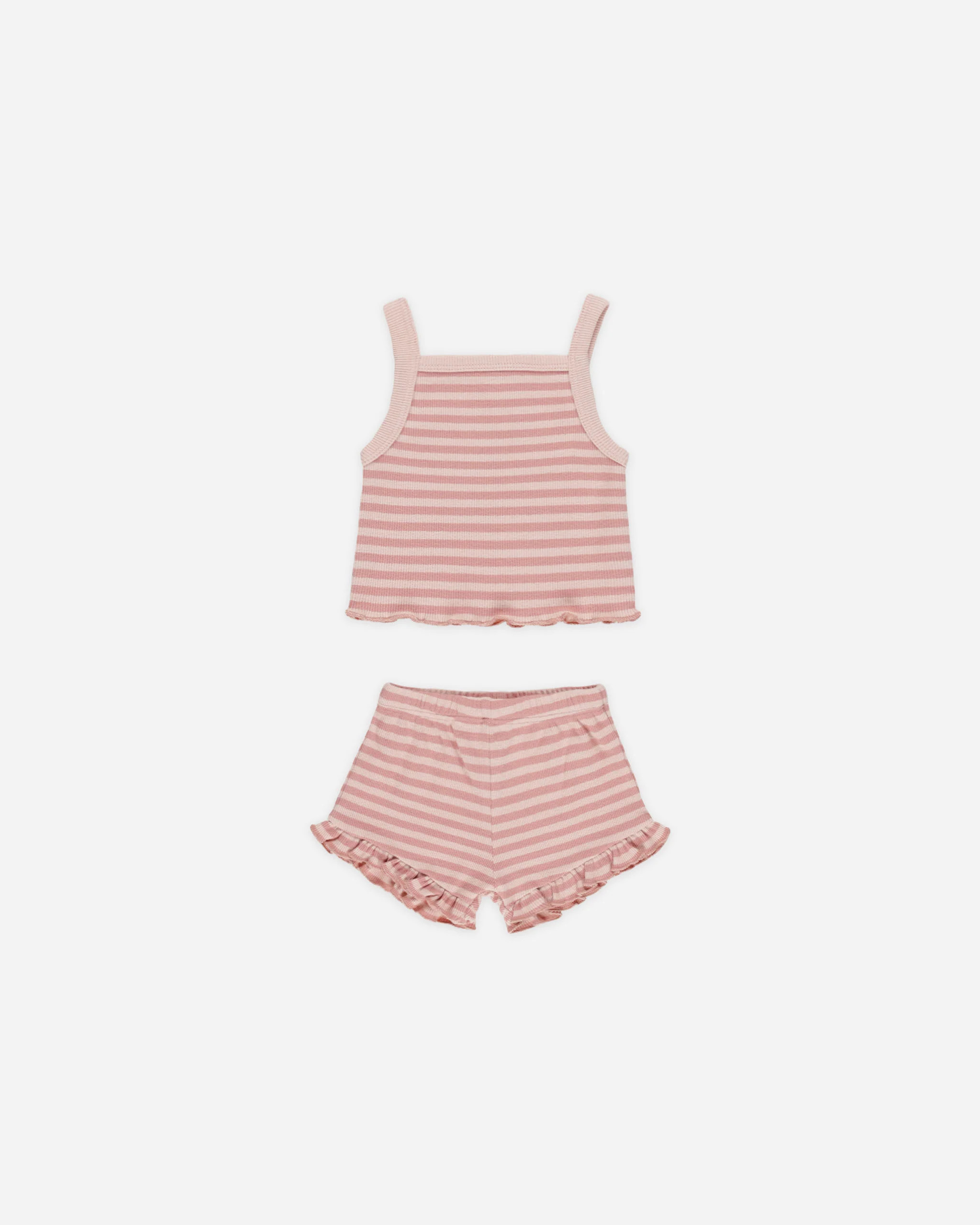 Evie Tank + Shortie Set || Pink Stripe | Rylee + Cru