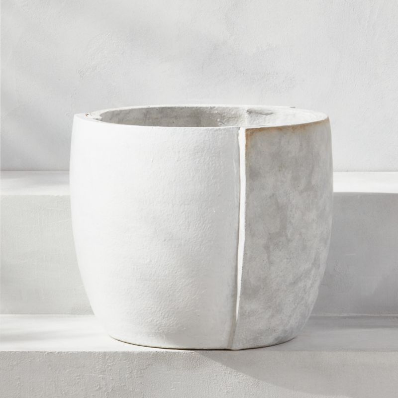 Array Wrapped White Modern Planter + Reviews | CB2 | CB2