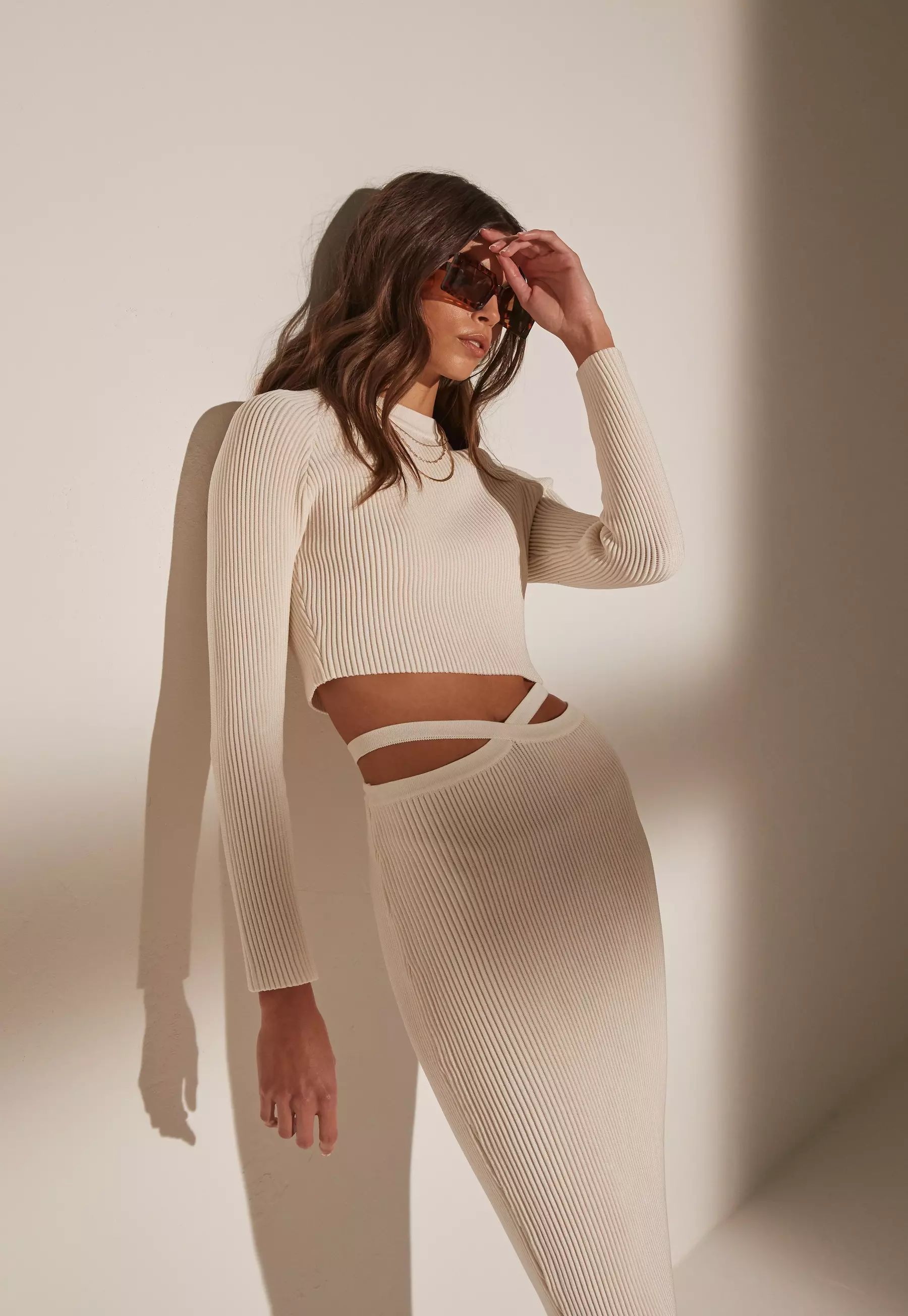 Missguided - Re_Styld Cream Rib Knit Crop Top | Missguided (UK & IE)