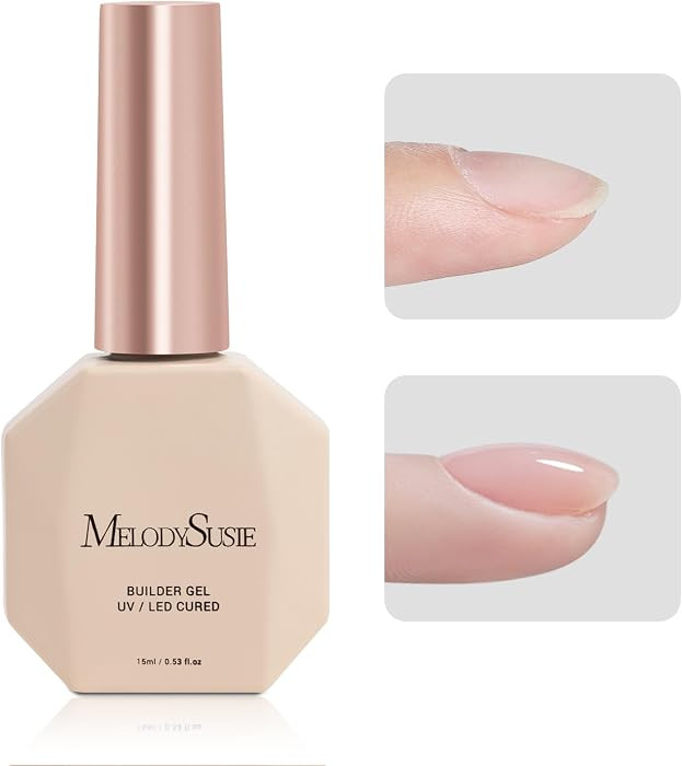 MelodySusie Clear Builder Nail Base Gel for Nails Thickening, Soak Off UV Extension Gel, Rhinesto... | Amazon (US)