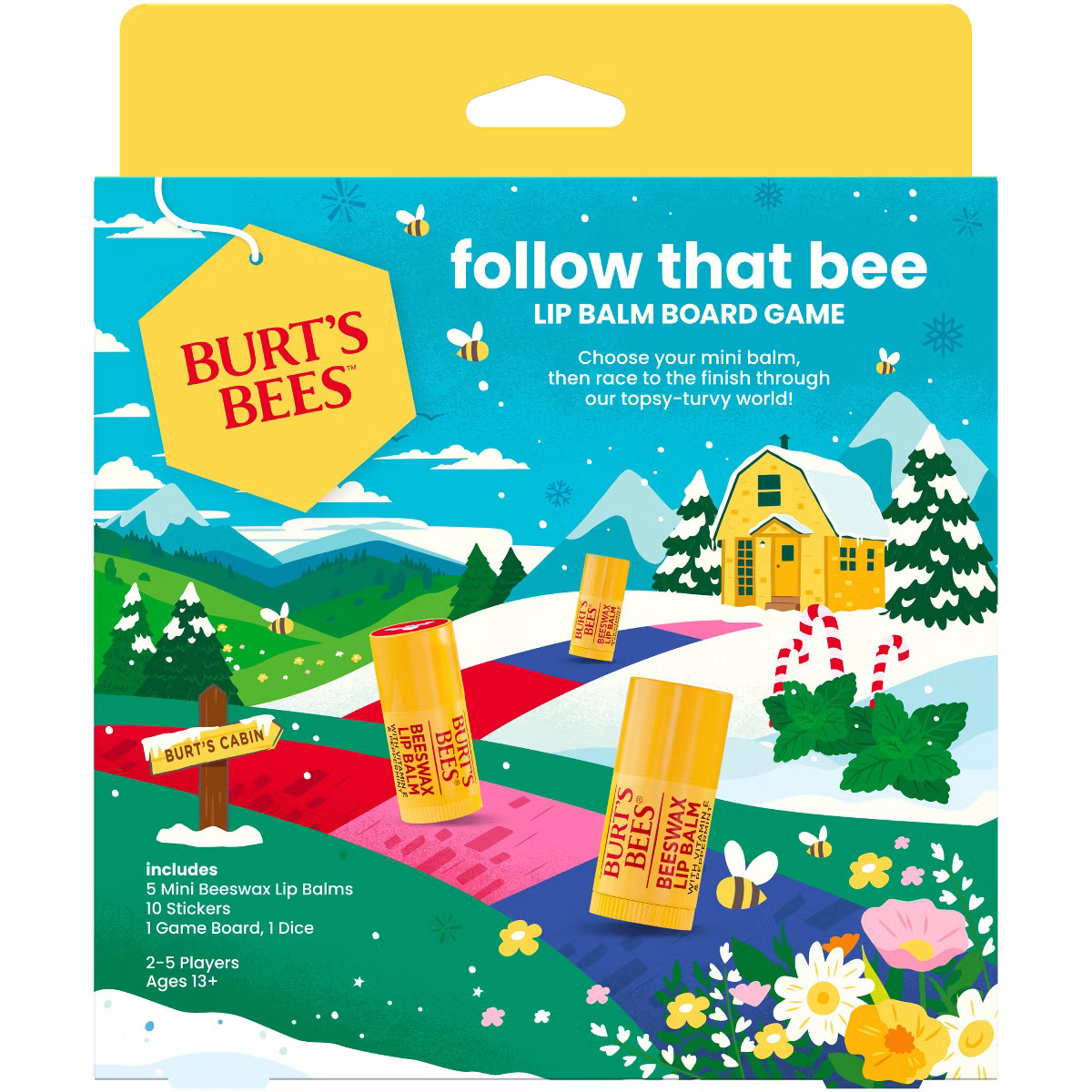 Burt's Bees Holiday Limited Edition Follow that Bee Board Game Lip Balm Gift Set | Target