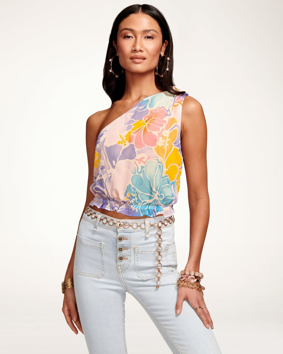 Printed Maya One-Shoulder Top | Ramy Brook