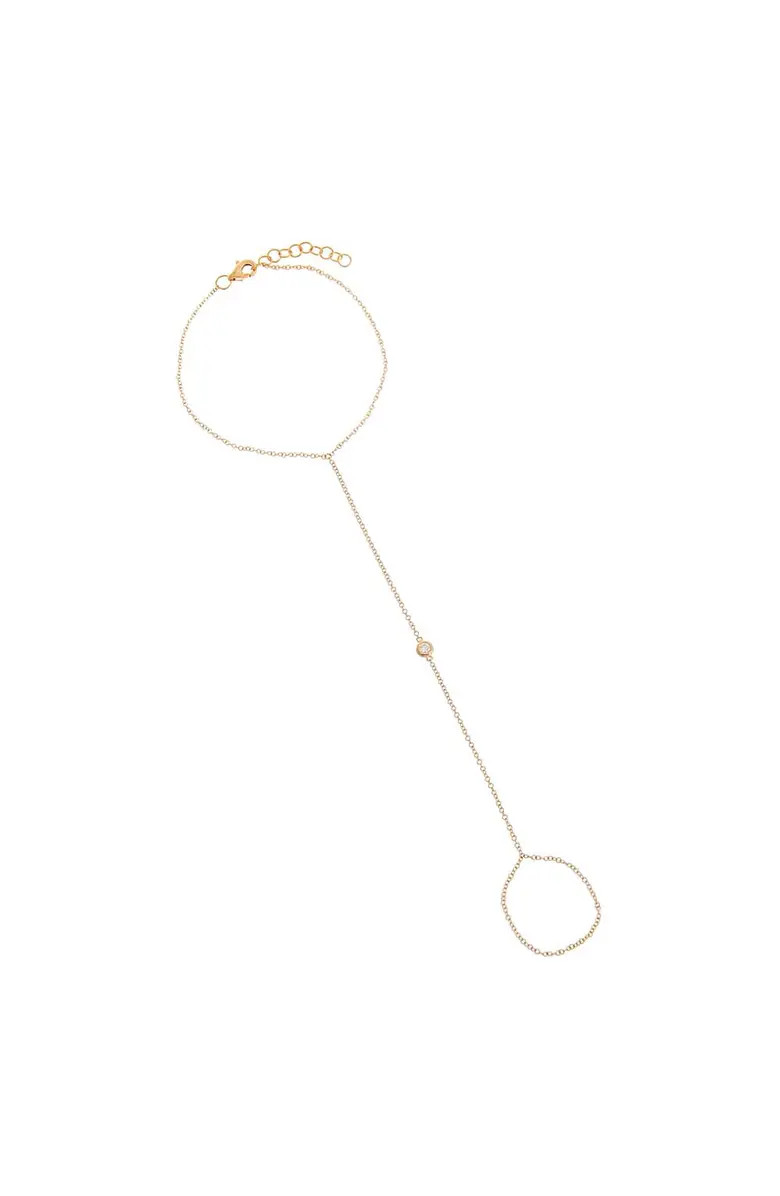 BY ADINA EDEN Diamond Bezel Hand Chain 14K | Nordstrom | Nordstrom