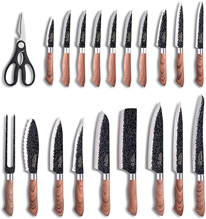 20 PCS Kitchen Cutting Knife Set Stainless Steel Non-stick Knives Chef Knife Set | Amazon (US)