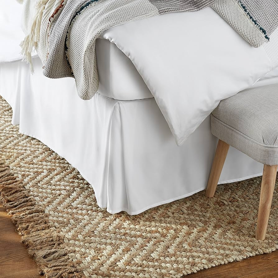 Amazon Basics Lightweight Pleated Bed Skirt, King, Bright White | Amazon (US)