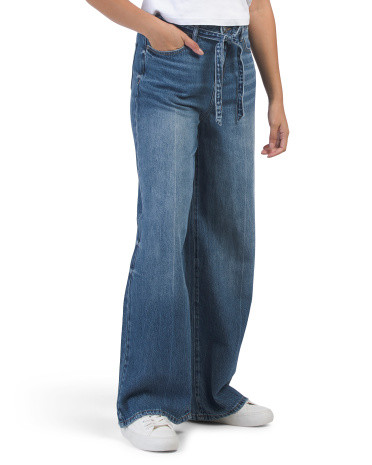 Baggy Wide Leg Jeans With Belted Waist | Juniors | Marshalls | Marshalls