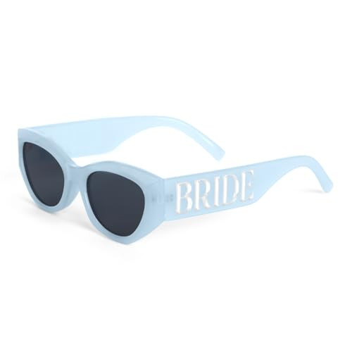 xo, Fetti Blue Bride Sunglasses | Bachelorette Party Sunnies, Engagement Decorations, Bridal Shower Accessory, Bach Supplies, Bridesmaid Favors, Bride To Be Gift | Amazon (US)