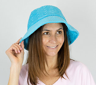 Sprigs Textured Terrycloth Bucket Hat w/ Adjust able Ribbon Tie | QVC