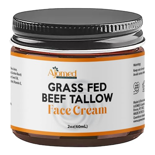 Beef Tallow Face Moisturizer - Grass Fed Beef Tallow for Skin Care- HandmadeTallow face Cream-Sensitive & Dry Skin, Eczema, Psoriasis, sunburn (UNSCENTED) | Amazon (US)