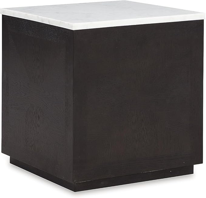 Signature Design by Ashley Henridge Traditional 21 Inch Square Accent Table with White Marble Tab... | Amazon (US)