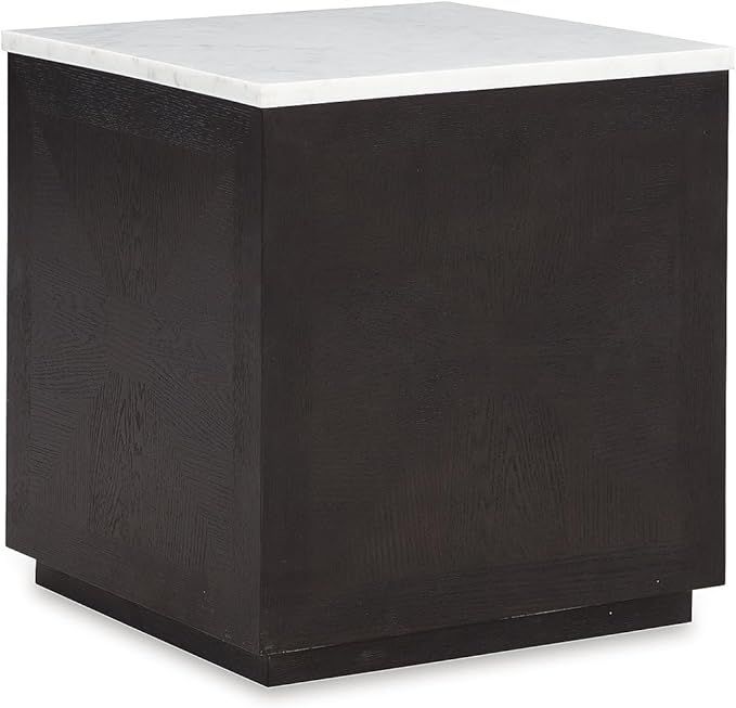 Signature Design by Ashley Henridge Traditional 21 Inch Square Accent Table with White Marble Tab... | Amazon (US)