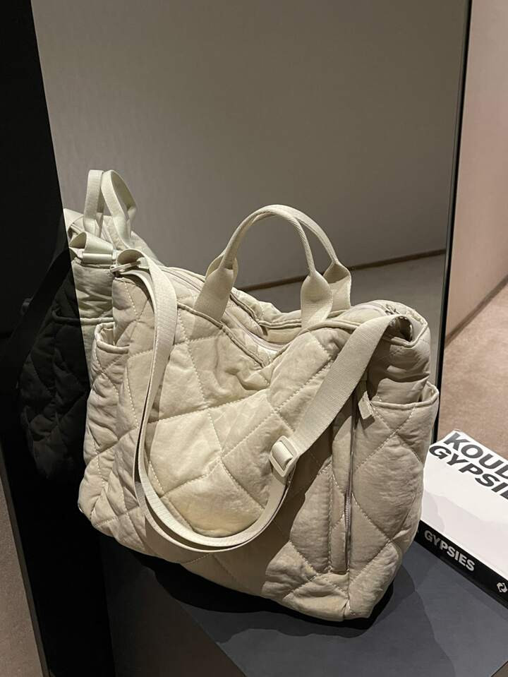 Quilted Detail Top Handle Bag | SHEIN