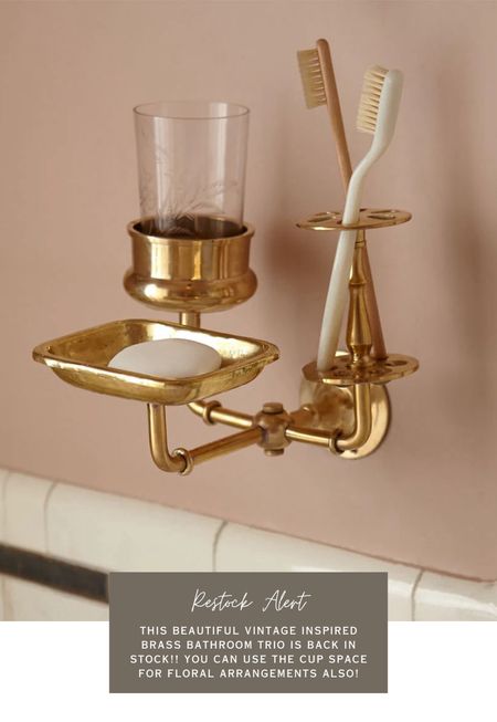Shop this beautiful vintage inspired brass bathroom trio! 

#LTKSaleAlert #LTKHome #LTKStyleTip
