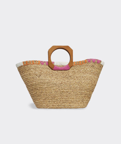 Geo Embroidered Straw Tote | vineyard vines