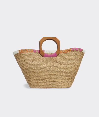 Geo Embroidered Straw Tote | vineyard vines