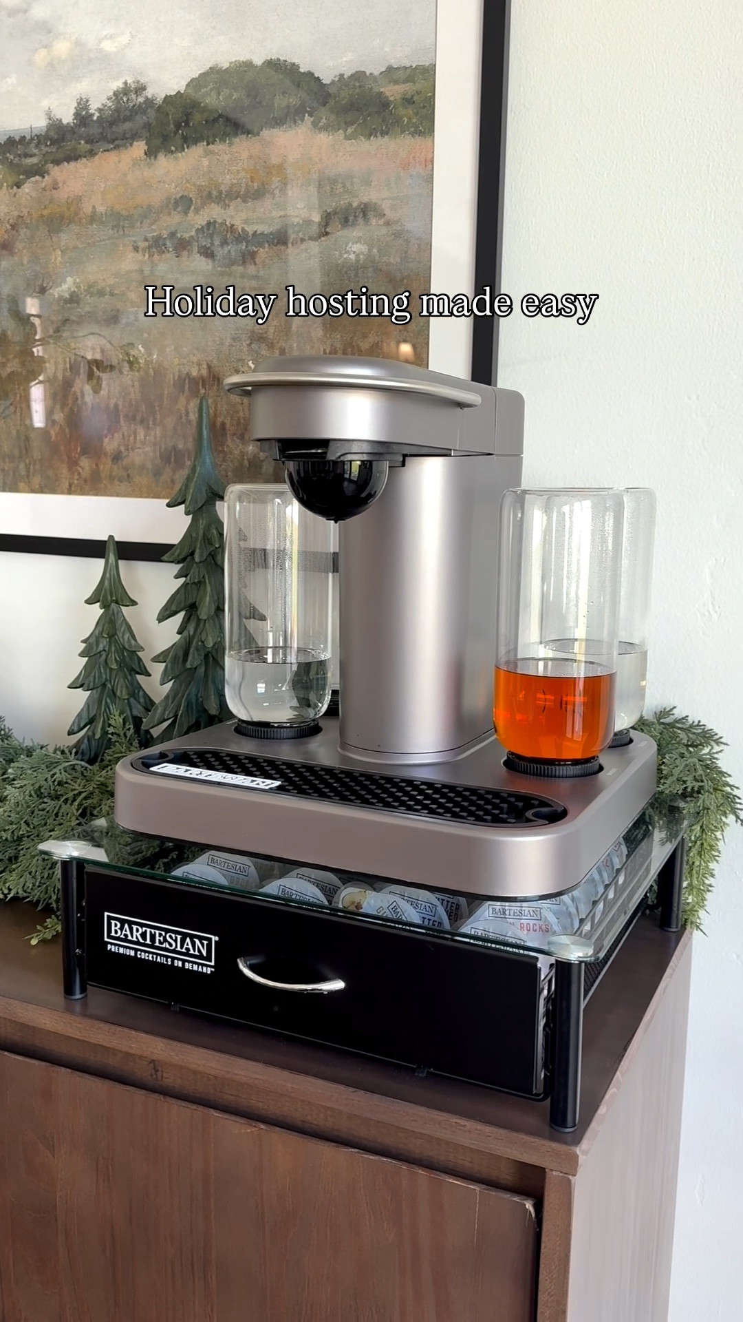 We love to host and have over 60 people at our house for Christmas. Having a lot of guests means a lot of drink preferences too but @bartesian just changed the game for us.  They have tons of drink options and it’s so quick and easy to make them on demand. We are so impressed with this machine. If you’re a cocktail lover or a host, I highly recommend checking it out. 