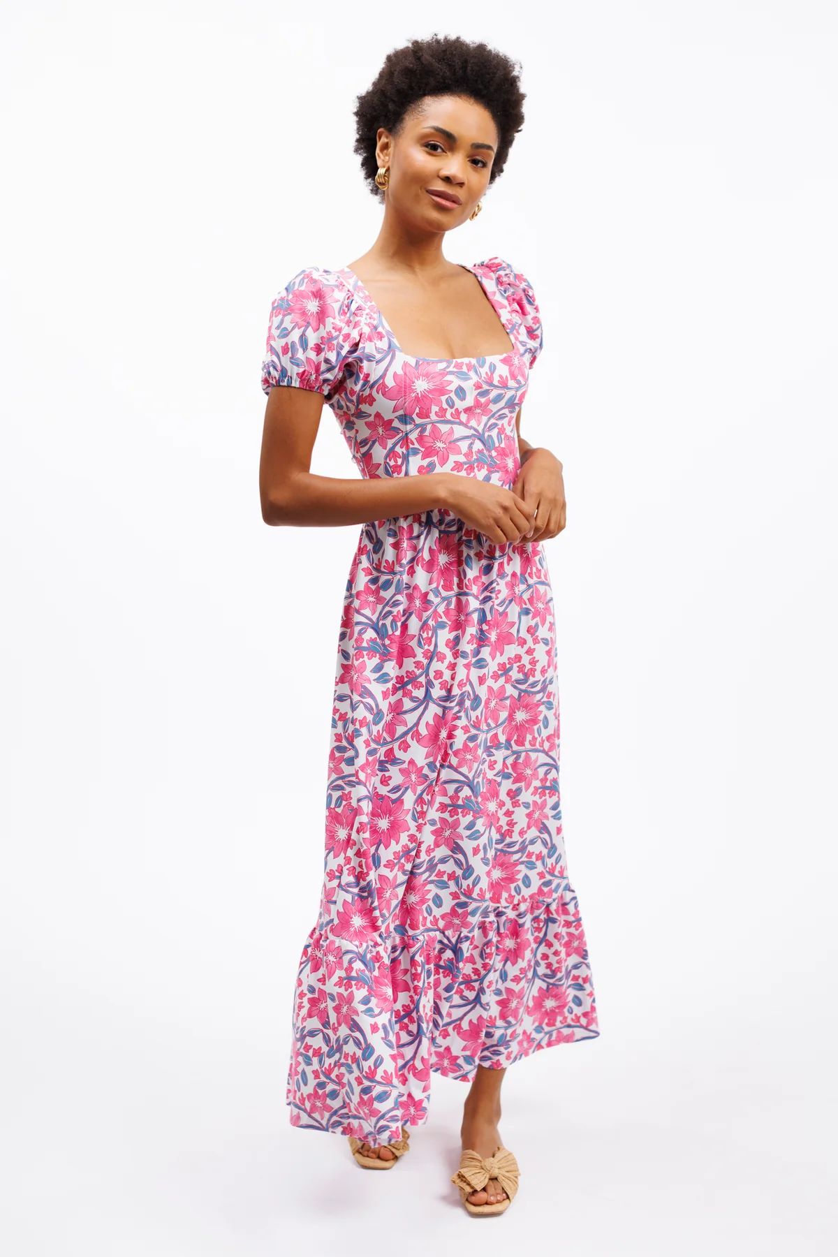 The Cornelia Dress - Party Vines Pink | Smith and Quinn