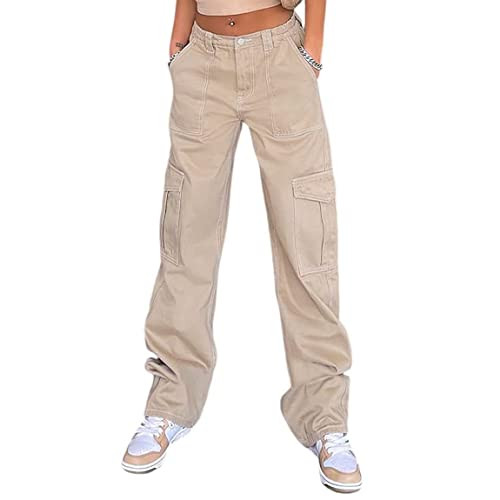 Cargo Pants Women High Waist, Baggy Cargo Jeans with Pocket Baggy Jogger Relaxed Y2K Pants Fashion Jeans | Amazon (US)