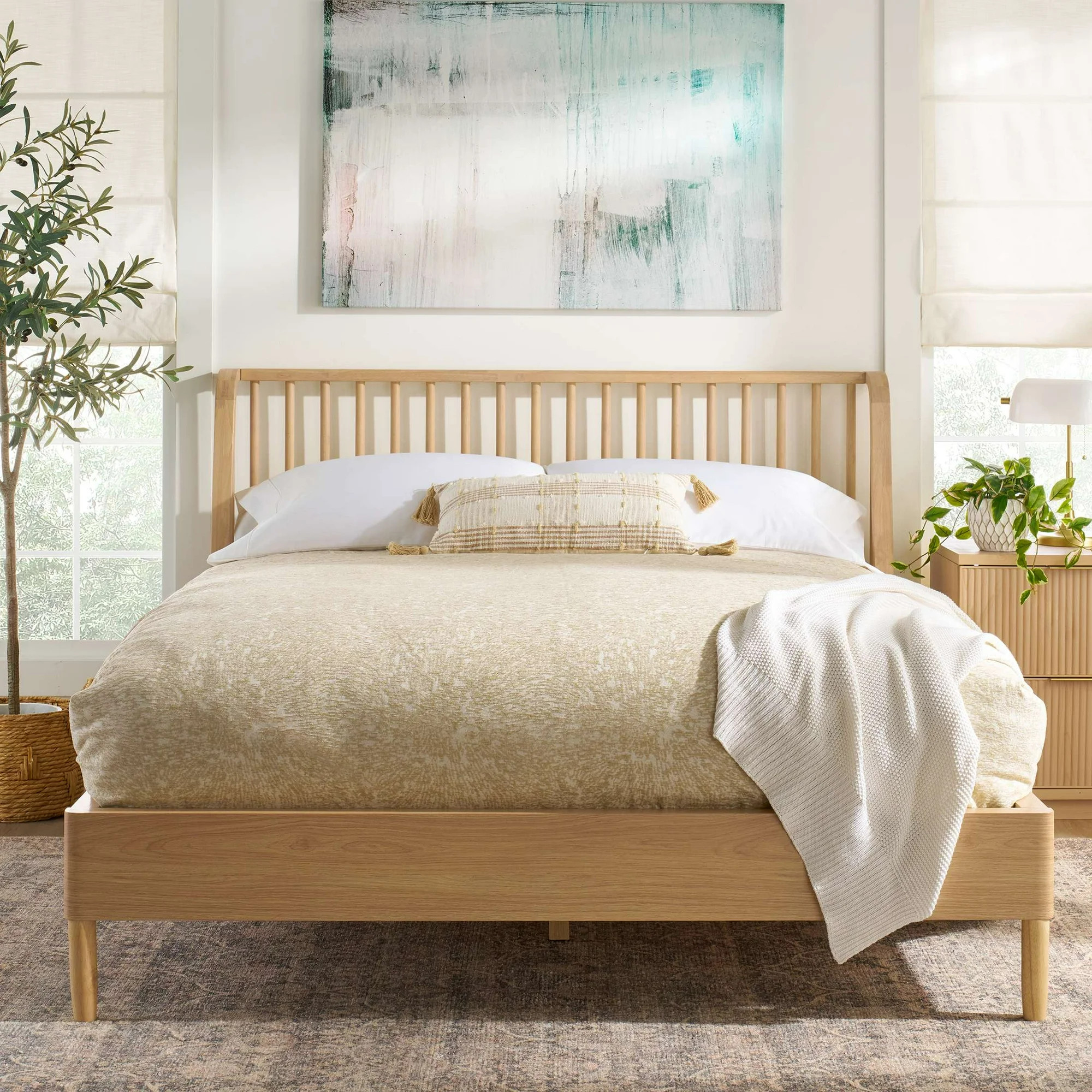 Better Homes & Gardens Lillian Spindle Bed, Queen, Natural Pine Finish | Walmart (US)