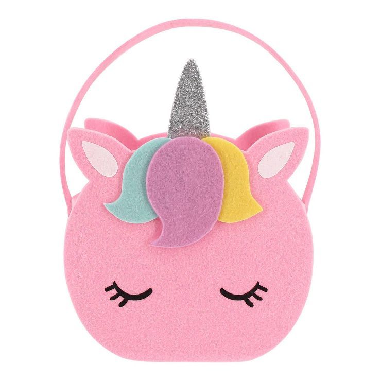 Novelty Felt Decorative Unicorn Easter Basket Pink - Spritz™ | Target