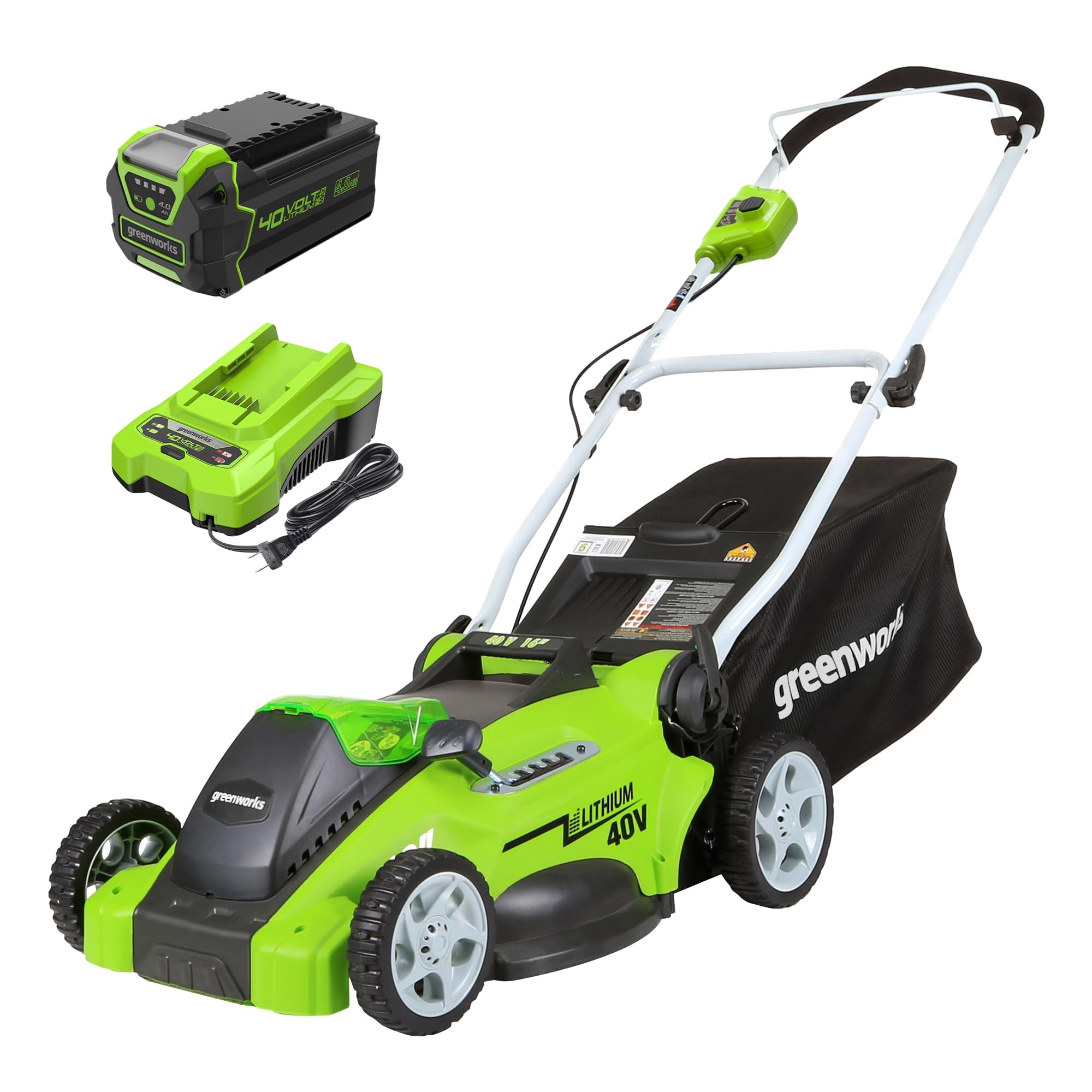 Greenworks 40V 16" Cordless Lawn Mower, Ultra-Light Push Mower with 4.0Ah Battery & Charger(75+ T... | Amazon (US)