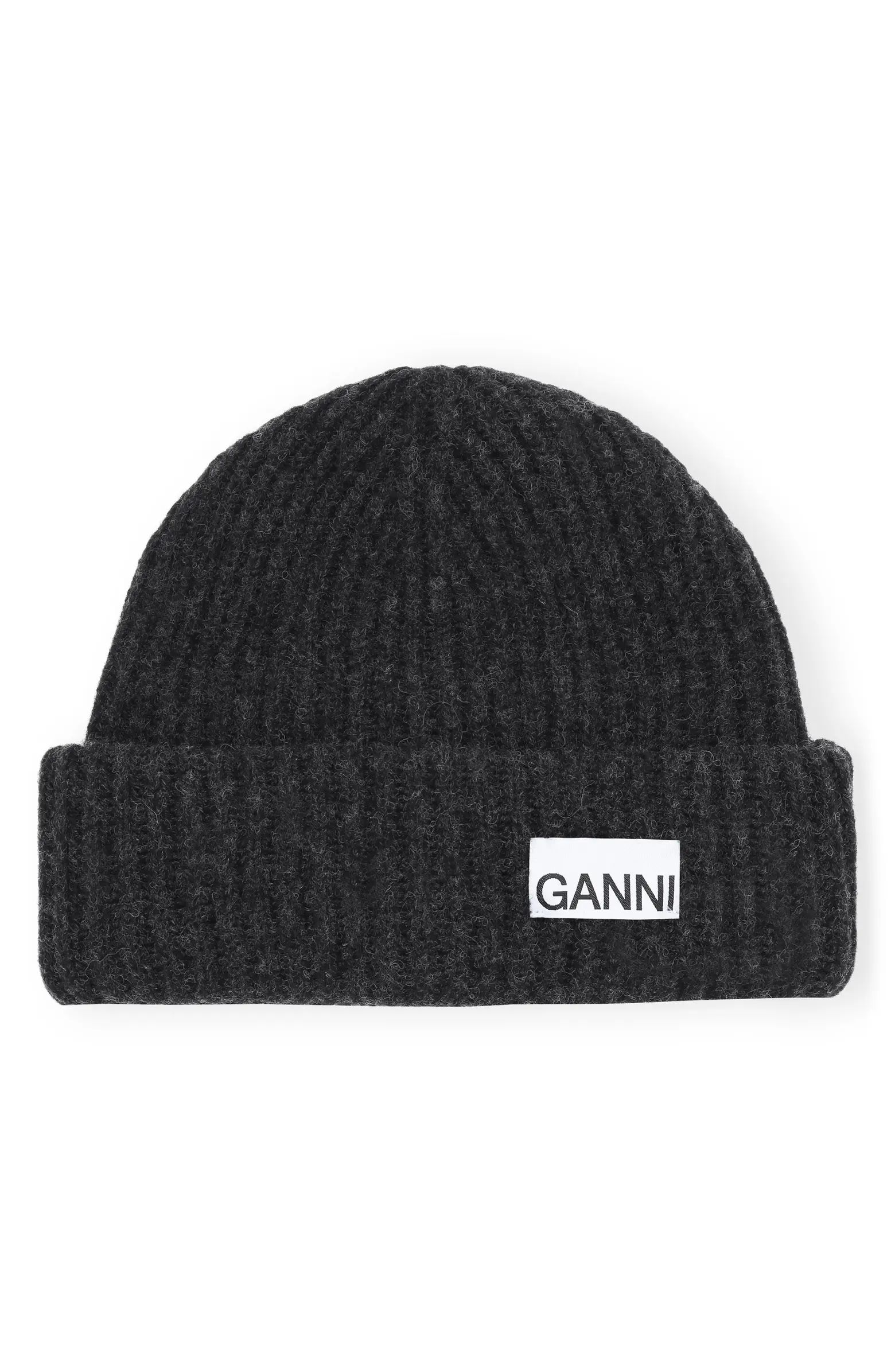 Ganni Structured Rib Wool Blend Beanie | Nordstrom | Nordstrom