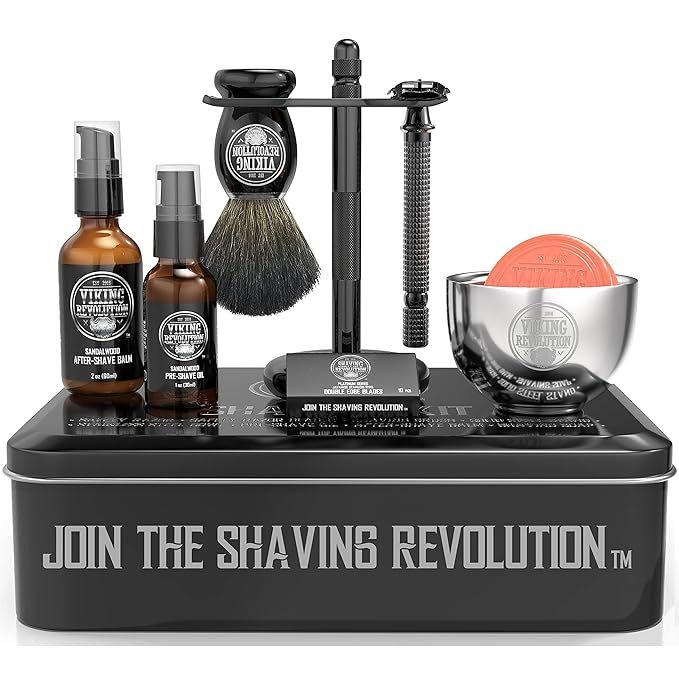 Luxury Safety Razor Shaving Kit - Includes Double Edge Safety Razor, Stand, Bowl, After-Shave Bal... | Amazon (US)