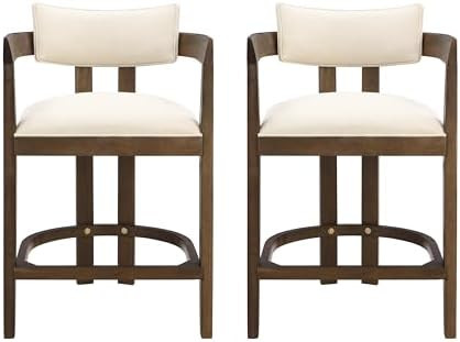 Merax 26" Bar Stools Set of 2, Counter Height Barstools with Wooden Arms and Legs, Bar Chairs, Mo... | Amazon (CA)