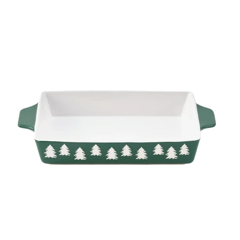 Holiday Time 9" x 13" Tree Glazed Stoneware Bake & Serve Dish, Bakeware | Walmart (US)