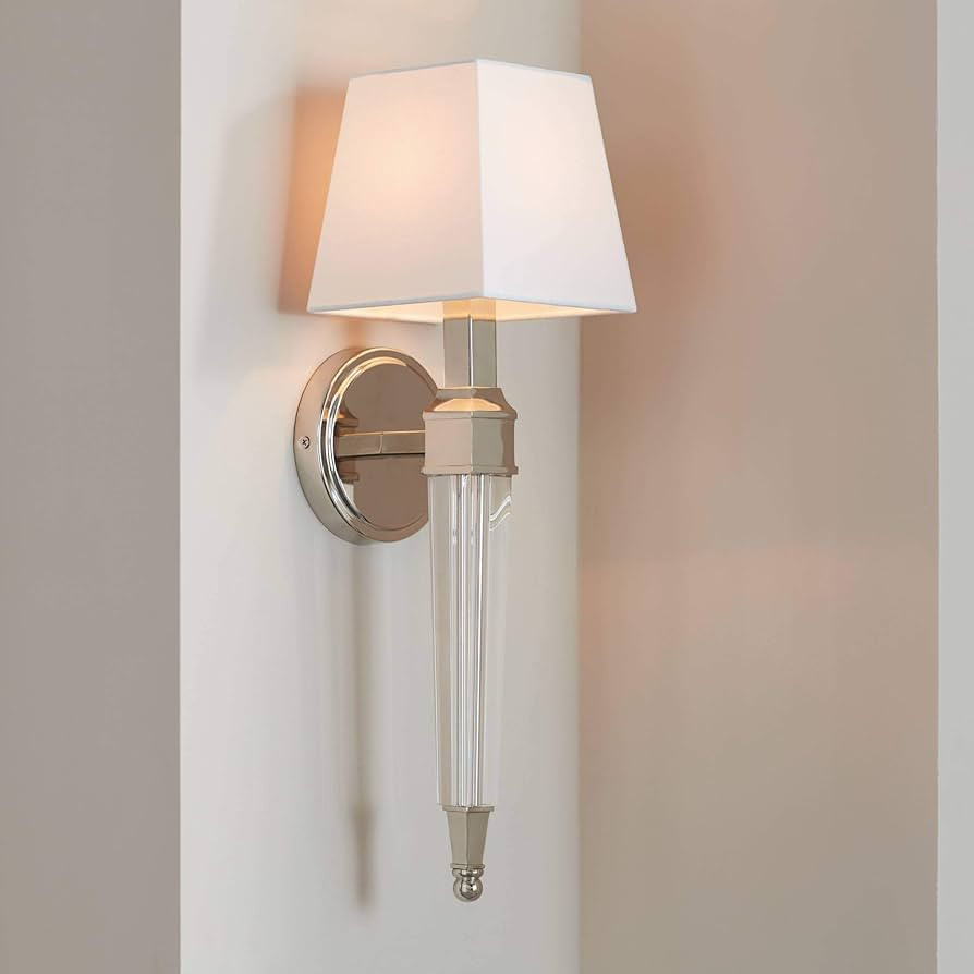 Possini Euro Design Irene Modern Wall Lamp Polished Nickel Silver Hardwired 6" Wide Fixture Mount... | Amazon (US)