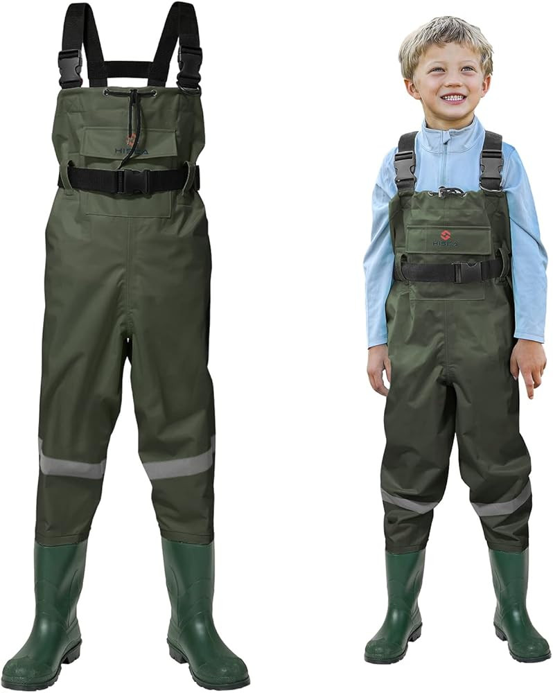 HISEA Kids Chest Waders Youth Fishing Waders for Toddler Children Waterproof Hunting Waders with ... | Amazon (US)