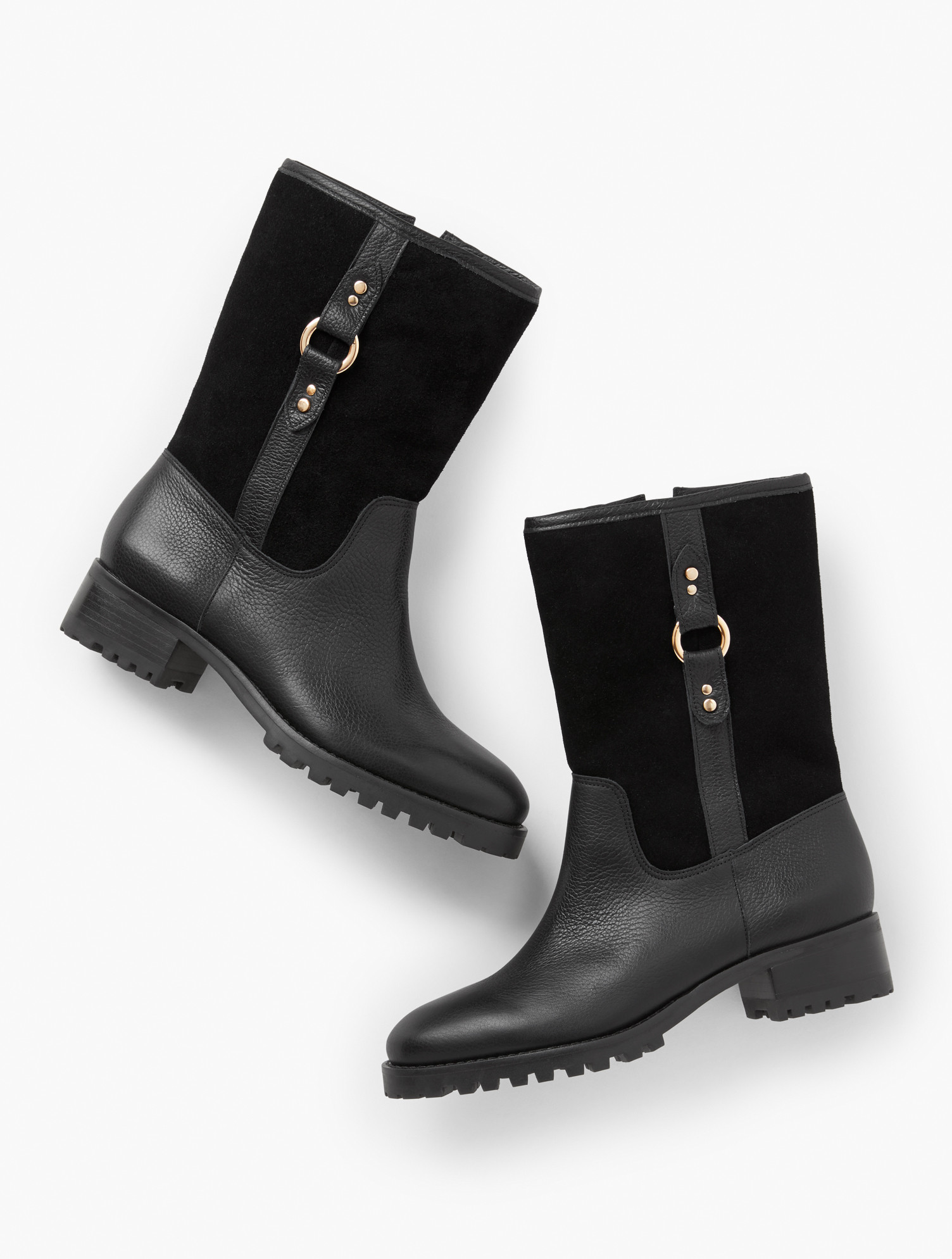 Tish Ring Leather Riding Boots - Black - 9M Talbots | Talbots