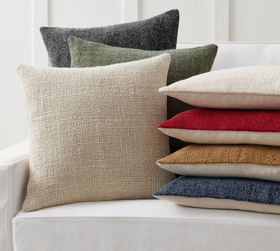 Faye Linen Textured Pillow Covers | Pottery Barn (US)