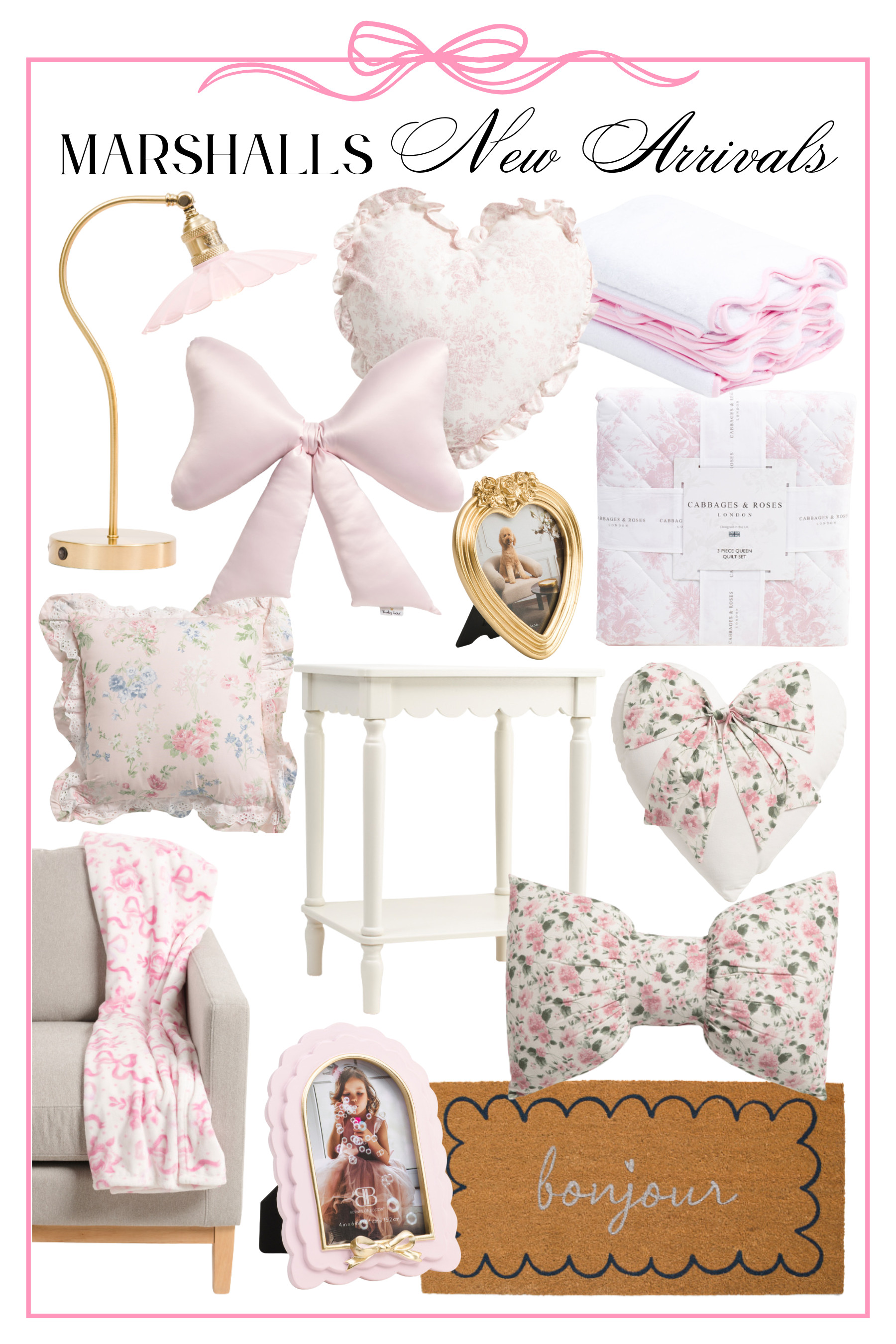 Pink girly & coquette new home decor from Marshalls! 

coquette decor, grandmillennial decor, grandmillennial home decor, bow home decor, bow pillow, pink floral quilt, pink floral bedding, loveshackfancy home 

 #LTKHome #LTKFindsUnder50 #LTKFindsUnder100