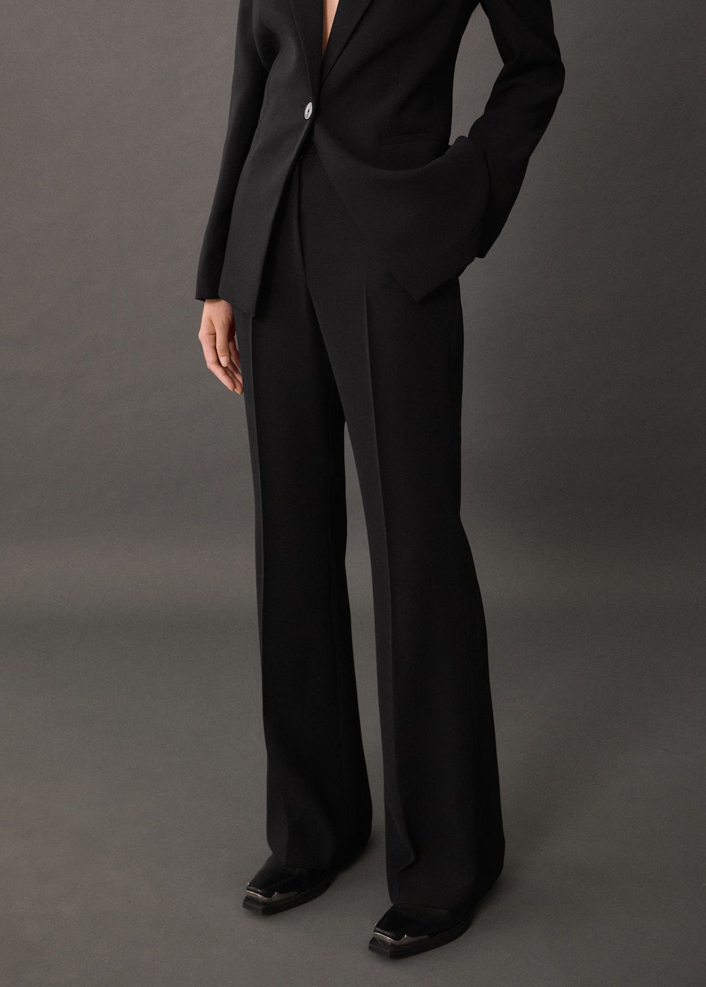 Wide leg suit pants - Woman | MANGO USA | MANGO (US)