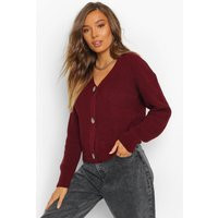 Womens Fisherman V Neck Cardigan - Red - M | boohoo (US & Canada)