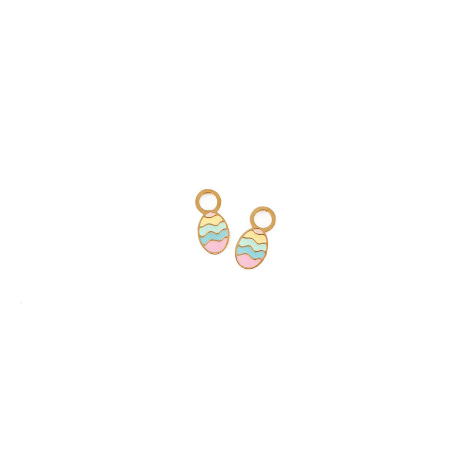Enamel Easter Egg Hoop Earring Charm | Pip Pop Post