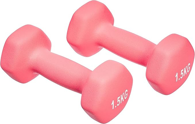 Amazon Basics Neoprene Dumbbell Pair, 3kgs ( 2 Pack of 1.5 kg), Pink | Amazon (UK)