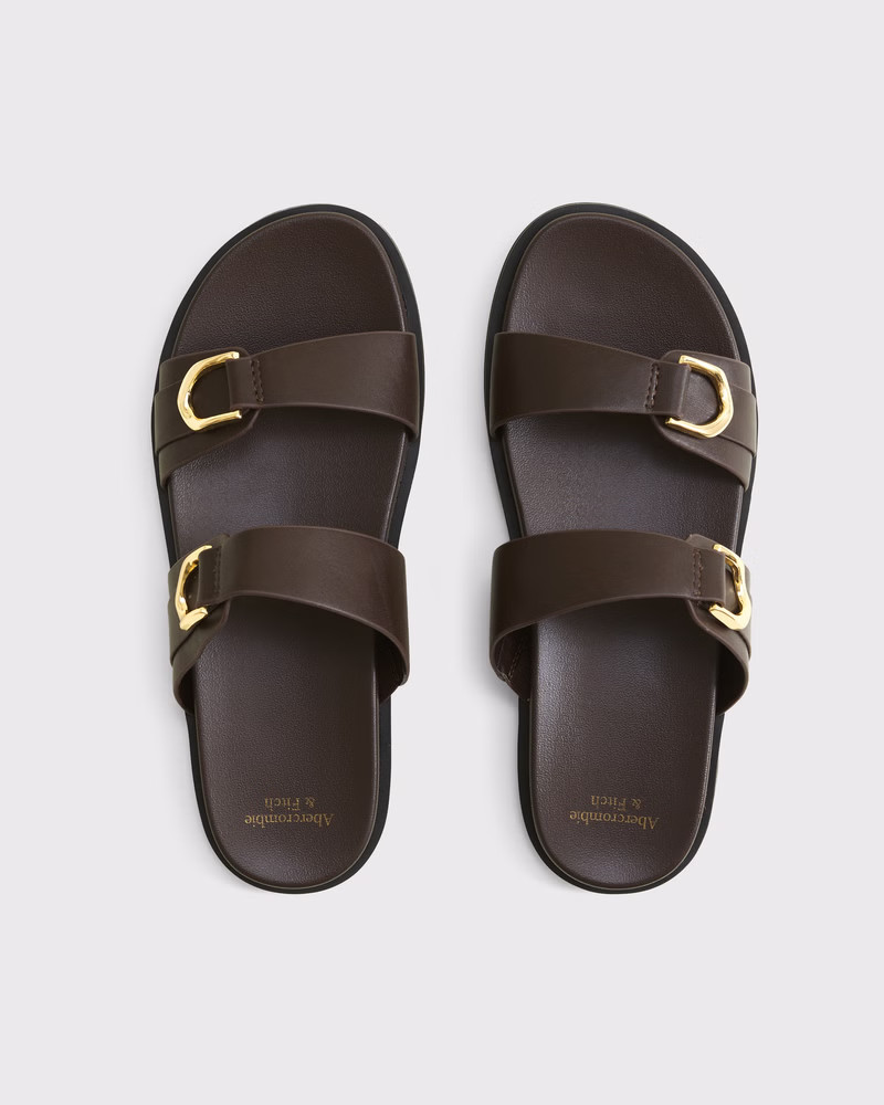 Women's Double-Strap Hardware Sandals | Women's Swimwear | Abercrombie.com | Abercrombie & Fitch (US)