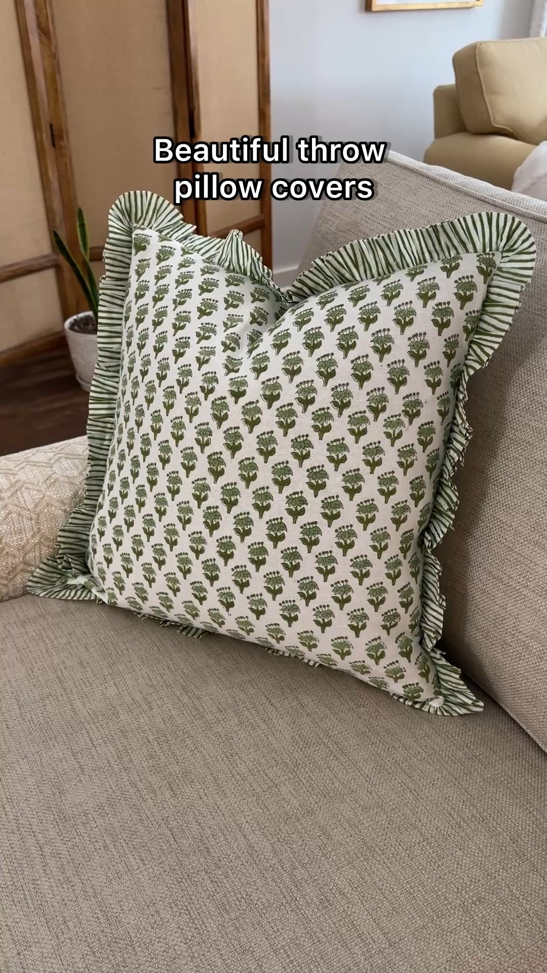 Refreshed my sofa with new throw pillow covers. These green and white block print pillows with their green stripe ruffle edge are beautiful. The color description is Emerald, but they’re definitely an earthier shade of green.  They come in a two-pack.



#LTKOver40 #LTKHome #LTKFindsUnder50