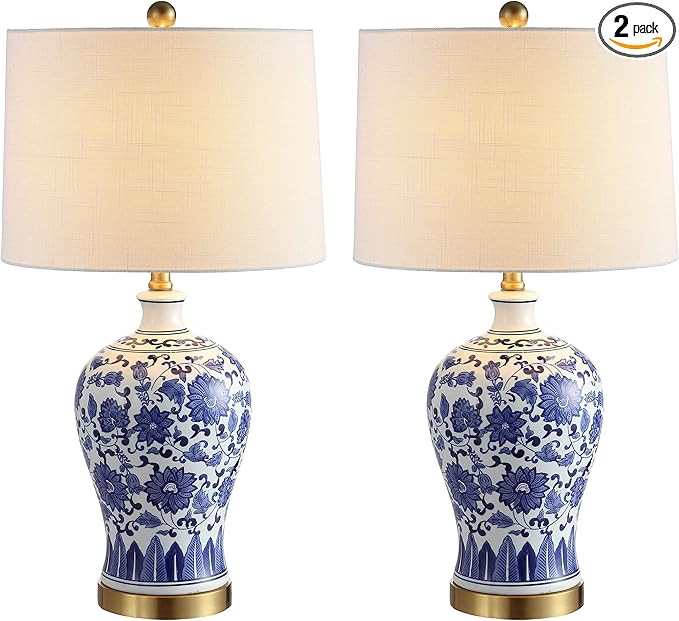 JONATHAN Y JYL1073A-SET2 Set of 2 Table Lamps Jennifer 25.75" Ceramic/Metal LED Table Lamp Cottag... | Amazon (US)