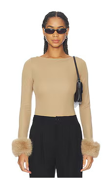 L'Academie by Marianna Dinara Top in Taupe from Revolve.com | Revolve Clothing (Global)