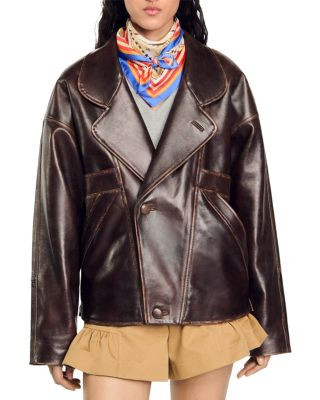 Sandro Clem Leather Jacket  | Bloomingdale's Women | Bloomingdale's (US)