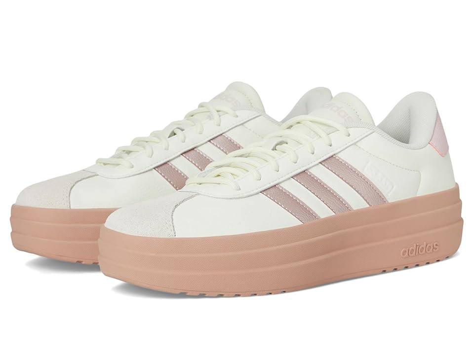 adidas VL Court Bold (Ivory/Sandy Pink Met/Sandy Pink) Women's Tennis Shoes | Zappos